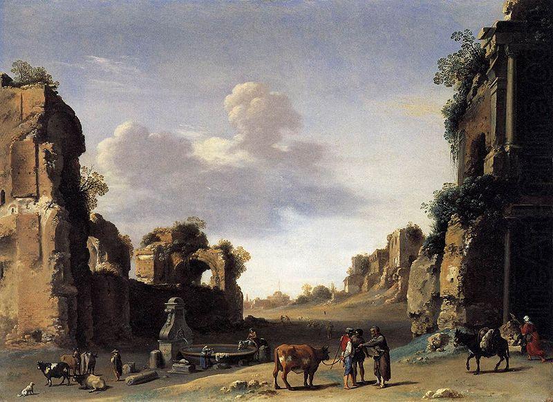 View of the Campo Vaccino, Cornelis van Poelenburch